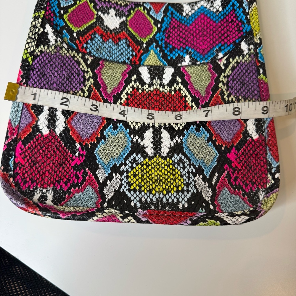 Ahdorned Mini Vegan Leather Messenger Crossbody Bag Multi Reptile Pattern - Picture 7 of 11